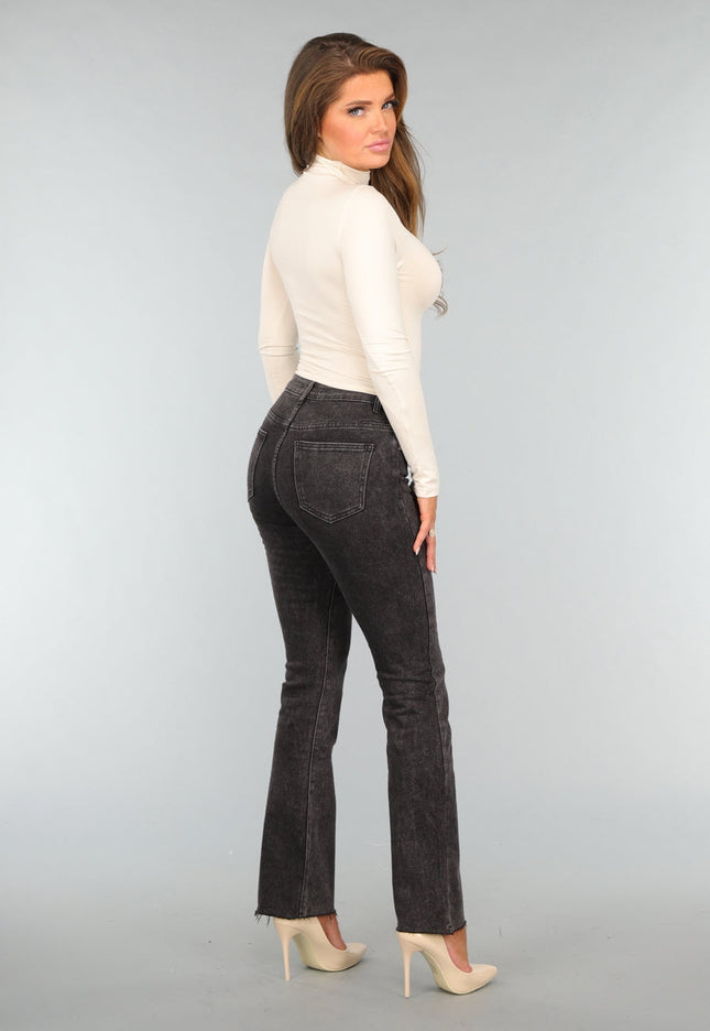 SALE30 Beige Zachte Turtleneck Top met Lange Mouwen