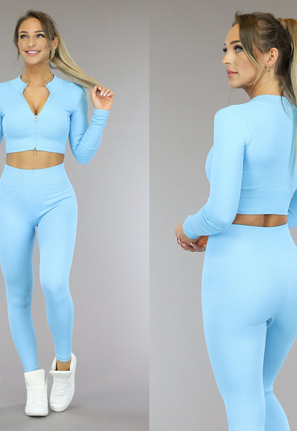 SALE30 Blauw Rib Sportvestje
