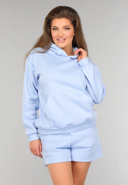 SALE30 Blauwe Fleece Lounge Set met Short