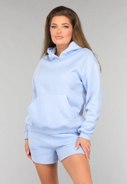 SALE30 Blauwe Fleece Lounge Set met Short