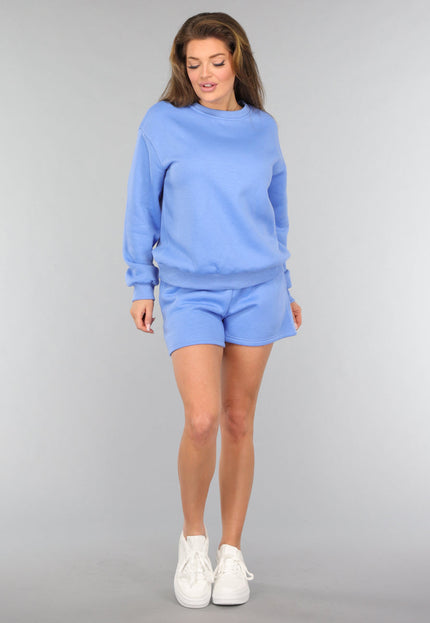 SALE30 Blauwe Fleece Two Piece met Short