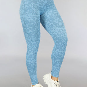 SALE30 Blauwe Gemêleerde Sportlegging
