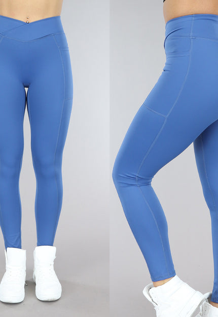 SALE30 Blauwe Sportlegging met Scrunch