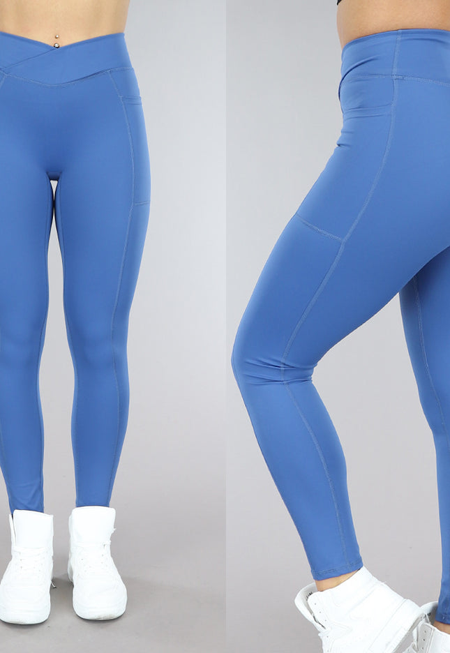 SALE30 Blauwe Sportlegging met Scrunch