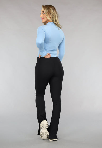 SALE30 Blauwe Sporttop met Lange Mouwen