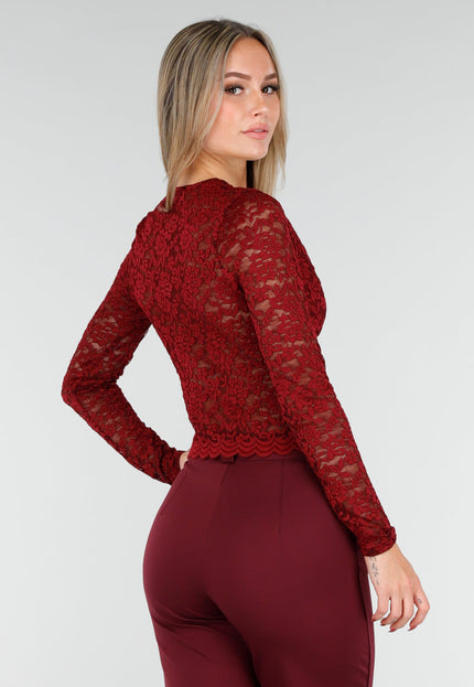 SALE30 Bordeaux Kant Crop Top