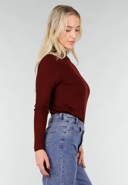 SALE30 Bordeaux Lange Mouwen Stretch Top