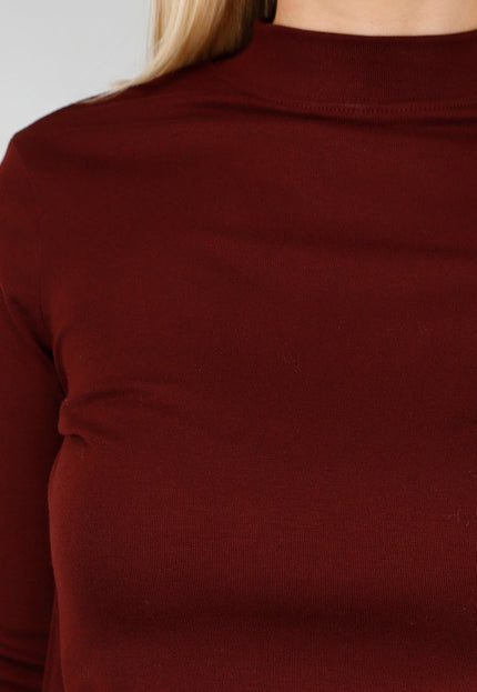 SALE30 Bordeaux Lange Mouwen Stretch Top
