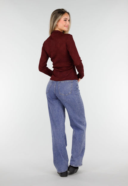 SALE30 Bordeaux Lange Mouwen Top