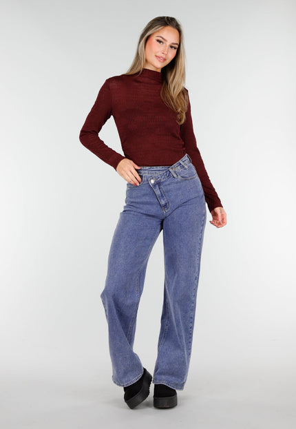 SALE30 Bordeaux Lange Mouwen Top