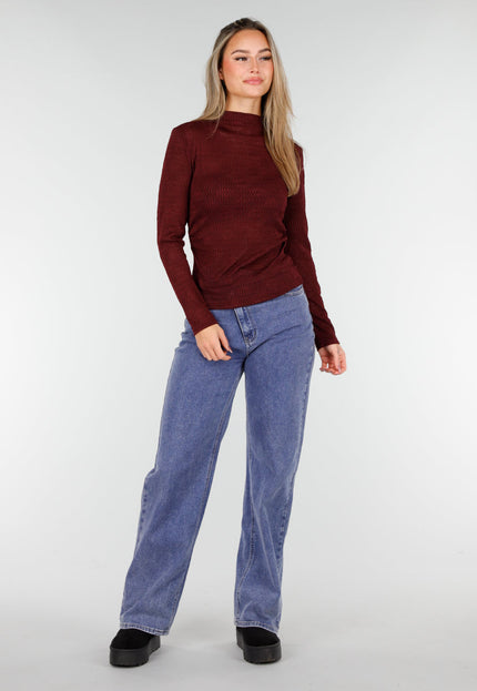 SALE30 Bordeaux Lange Mouwen Top