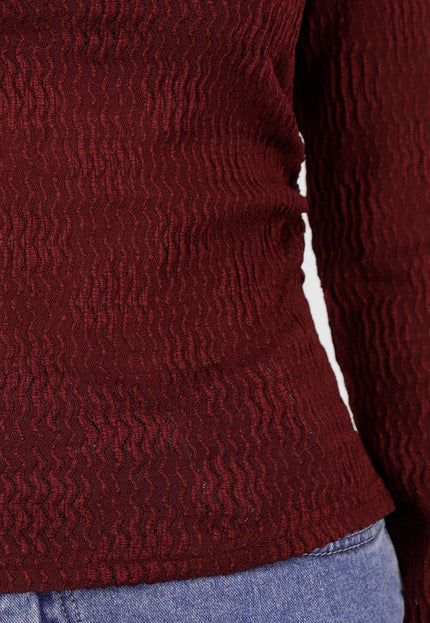 SALE30 Bordeaux Lange Mouwen Top