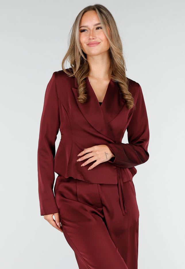 SALE30 Bordeauxrode Wrap Blazer