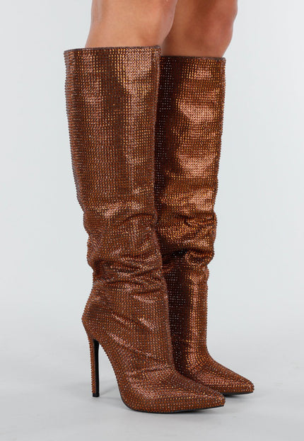 SALE30 Bronzen Strass Laarzen