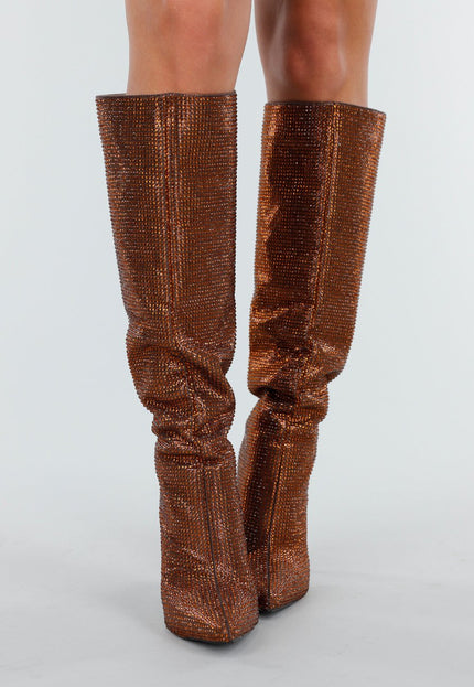 SALE30 Bronzen Strass Laarzen