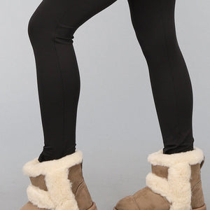 SALE30 Bruine Faux Fur Boots met Plateau