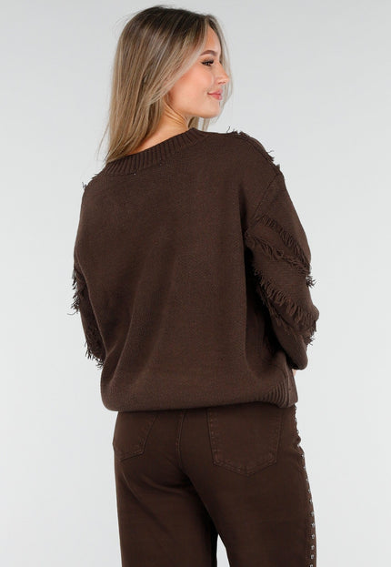 SALE30 Bruine Gebreide Stretch Trui