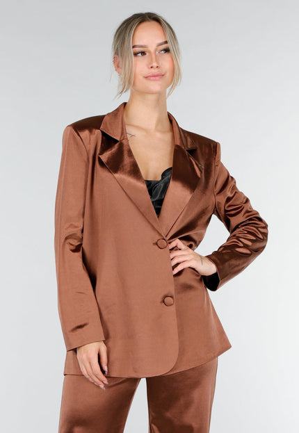 SALE30 Bruine Satijnen Blazer