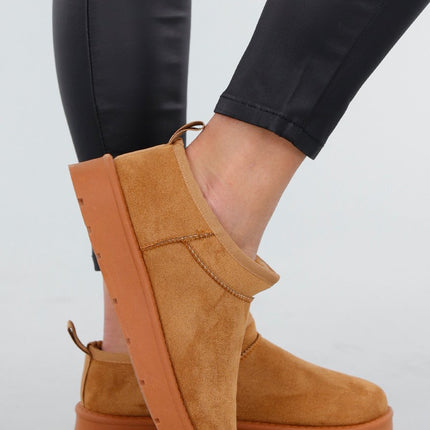 SALE30 Bruine Suède Look Lage Boots
