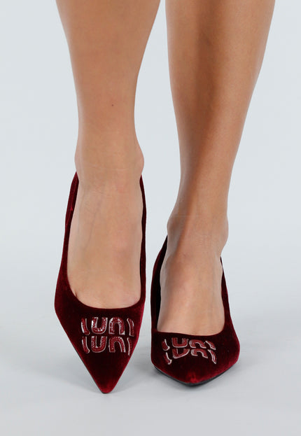 SALE30 Burgundy Fluwelen Pumps
