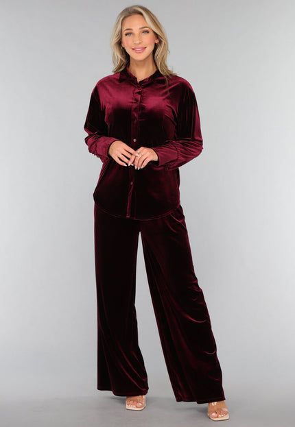 SALE30 Burgundy Velours Two Piece