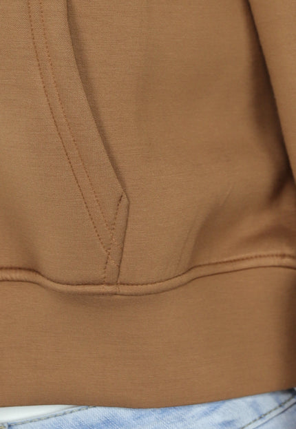 SALE30 Camel Cropped Vest met Ritssluiting