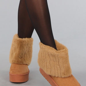 SALE30 Camel Nepbont Overslag Snowboots