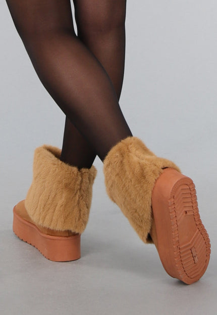 SALE30 Camel Nepbont Overslag Snowboots