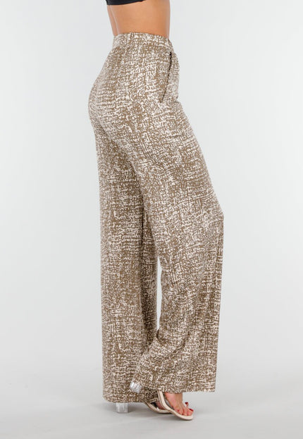SALE30 Camel Print Stretchbroek