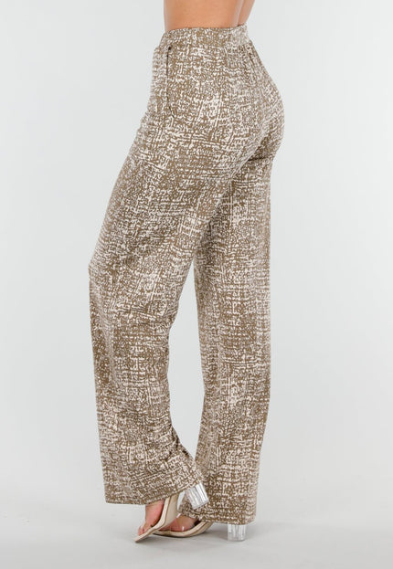 SALE30 Camel Print Stretchbroek