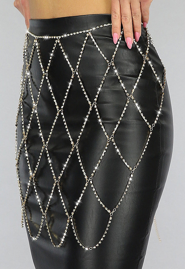 SALE30 Chain Rokje van Strass steentjes
