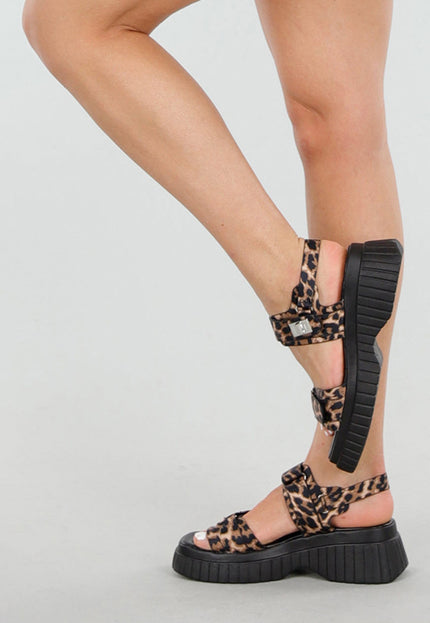SALE30 Chunky Sandalen met Luipaardprint