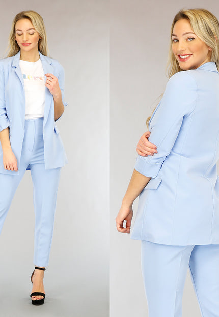 SALE30 Classy Lichtblauwe Tweedelige Blazer Set