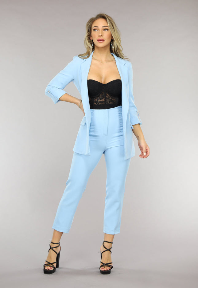 SALE30 Classy Lichtblauwe Tweedelige Blazer Set
