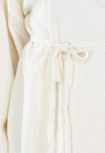 SALE30 Crème Gebreide Set Wijde Broek