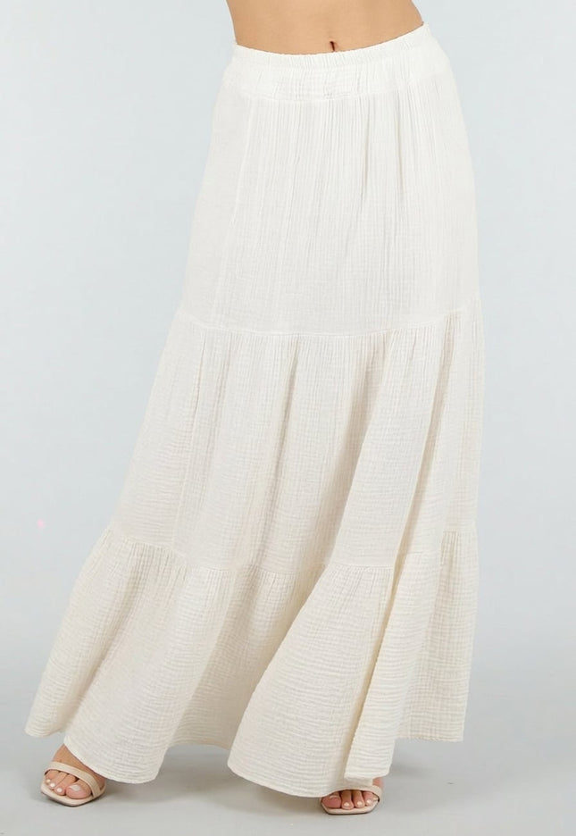SALE30 Crème Mousseline Maxi Rok