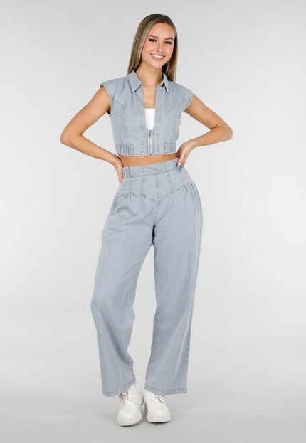 SALE30 Denim Set met Gilet