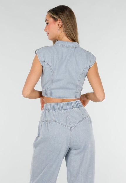 SALE30 Denim Set met Gilet
