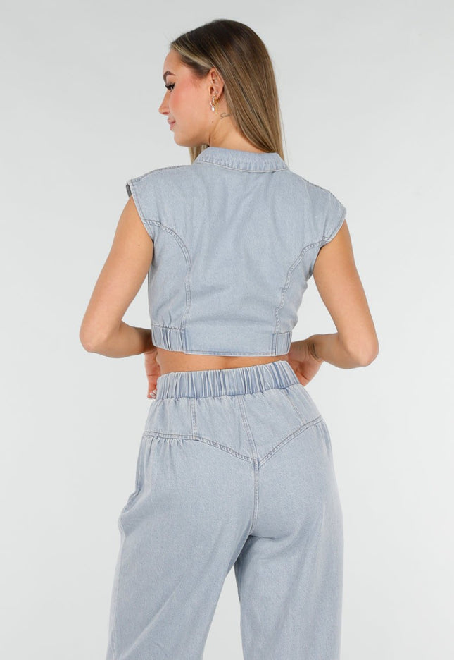 SALE30 Denim Set met Gilet