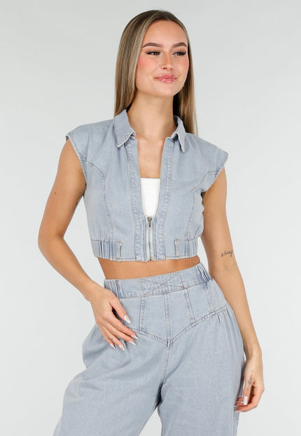 SALE30 Denim Set met Gilet