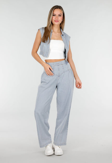 SALE30 Denim Set met Gilet
