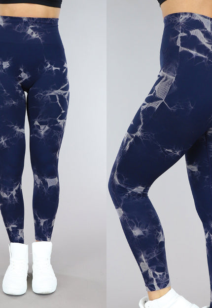 SALE30 Donkerblauw Gevlekte Sportlegging
