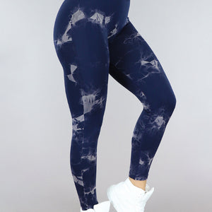 SALE30 Donkerblauw Gevlekte Sportlegging