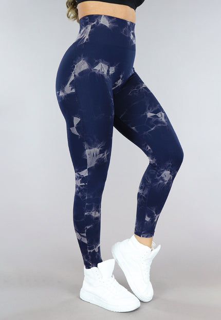 SALE30 Donkerblauw Gevlekte Sportlegging