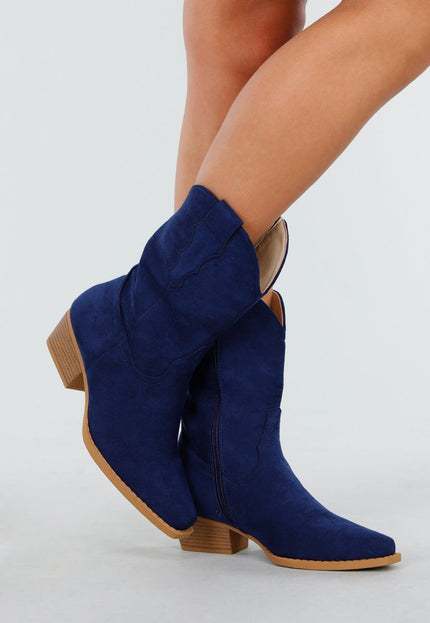 SALE30 Donkerblauwe Cowboylaarzen