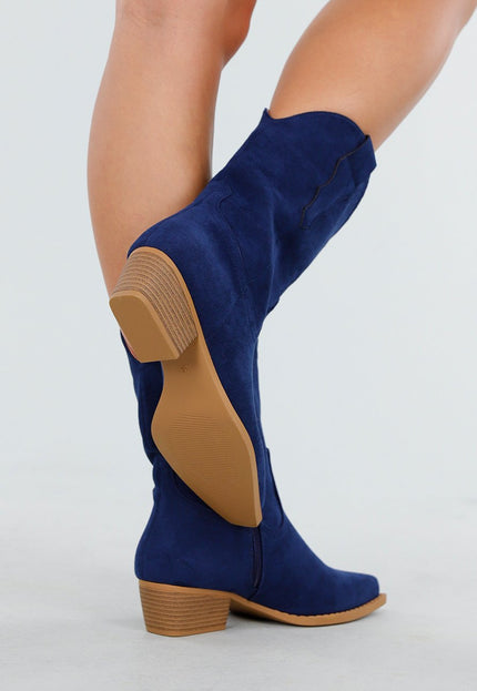 SALE30 Donkerblauwe Cowboylaarzen