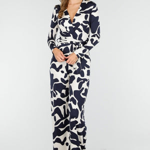 SALE30 Donkerblauwe Stretch Jumpsuit