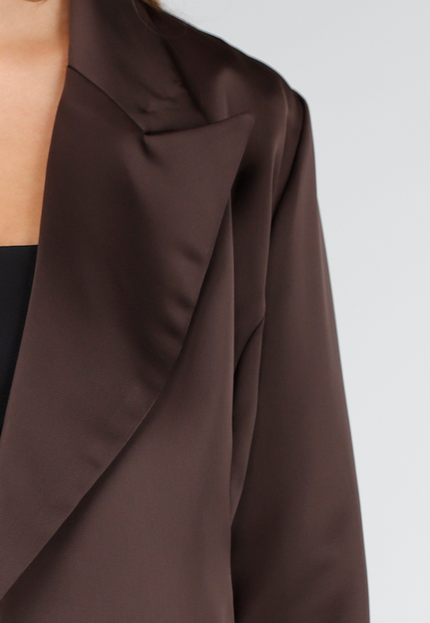 SALE30 Donkerbruine Wrap Blazer