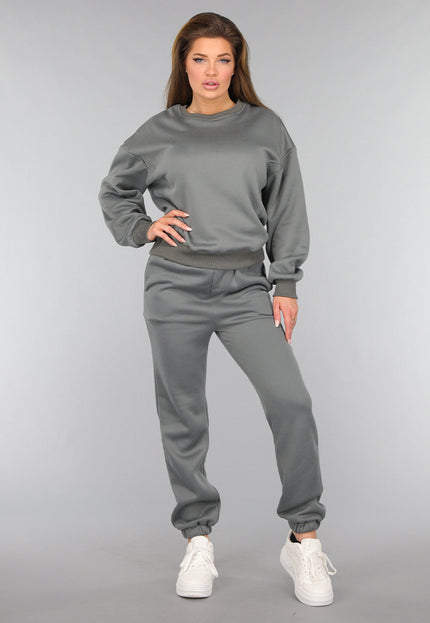 SALE30 Donkergrijze Fleece Lounge Set