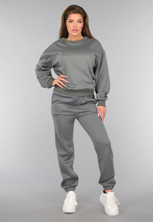 SALE30 Donkergrijze Fleece Lounge Set